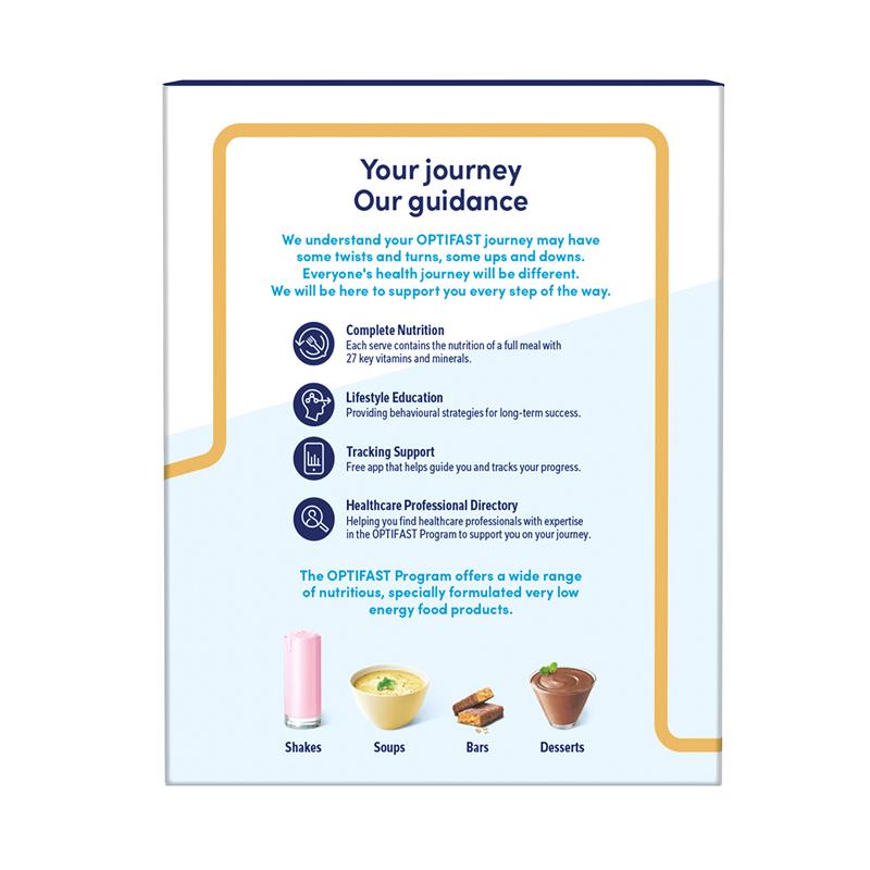 Optifast VLCD Shake Chocolate, Vanilla, Banana, Strawberry Ít Calo & Cung Cấp Chất Dinh Dưỡng Cần Thiết Để Giảm Cân An Toàn & Hiệu Quả - Optifast VLCD Shake Chocolate, Vanilla, Banana, Strawberry 18 x 53g