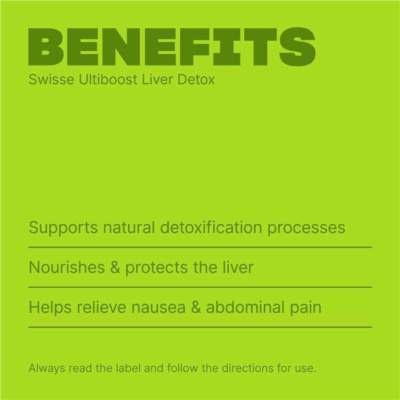Swisse Ultiboost Liver Detox - Viên uống hỗ trợ thải độc gan