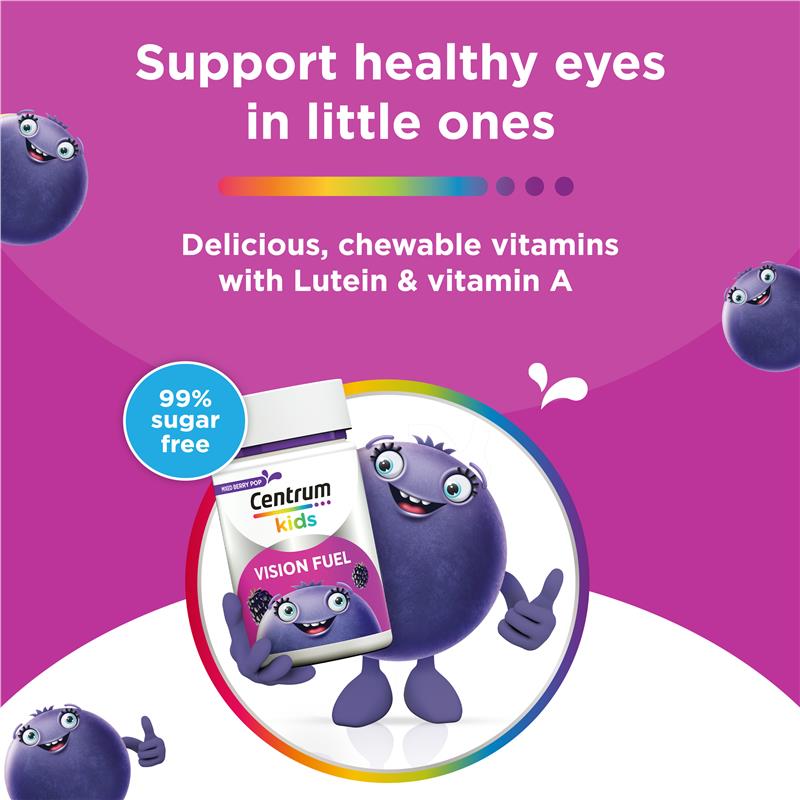 Viên Nhai Centrum Kids Hỗ Trợ Bổ Mắt Cho Bé 50 viên - Centrum Kids Vision Fuel 50 Chewable Tablets