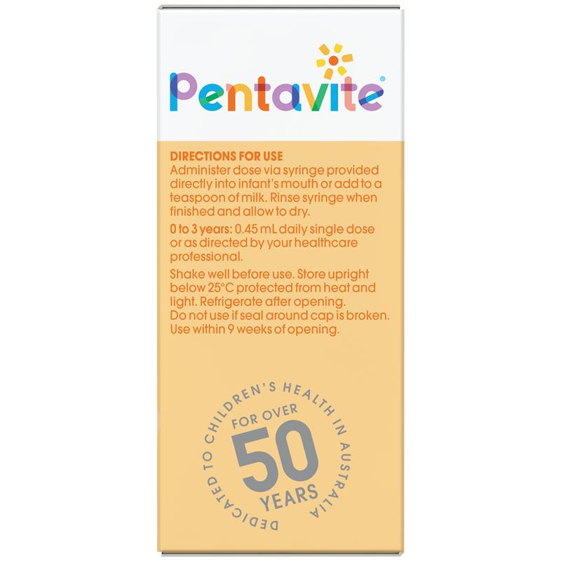 Pentavite Multivitamin Dạng Lỏng Cho Trẻ Sơ Sinh 30ml Hương Vị Nhiệt Đới (MỚI) - Pentavite Multivitamin Liquid For Infants 30ml Tropical Flavour NEW
