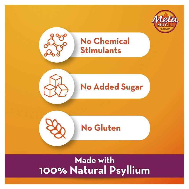 Viên Uống Bổ Sung Chất Xơ Metamucil Smooth Orange 72 liều 425g - Metamucil Fibre Supplement Smooth Orange 72 Dose 425g