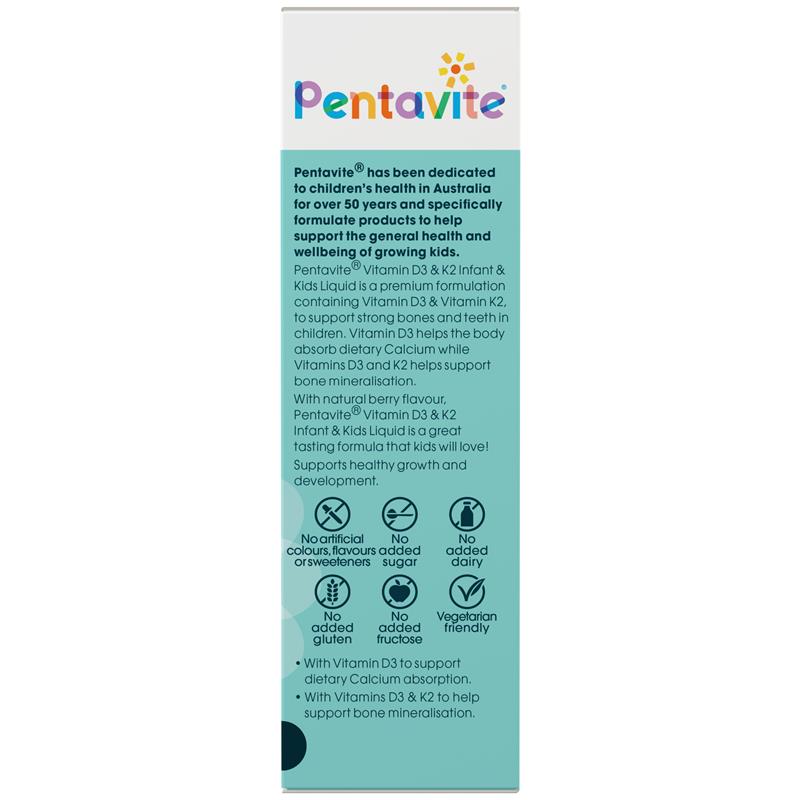 Pentavite Bổ Sung Vitamin D3 Và K2 Cho Bé Dạng Lỏng Pentavite Vitamin D3 + K2 Kids Liquid 30ml - Pentavite Vitamin D3 & K2 Kids Liquid 30ml