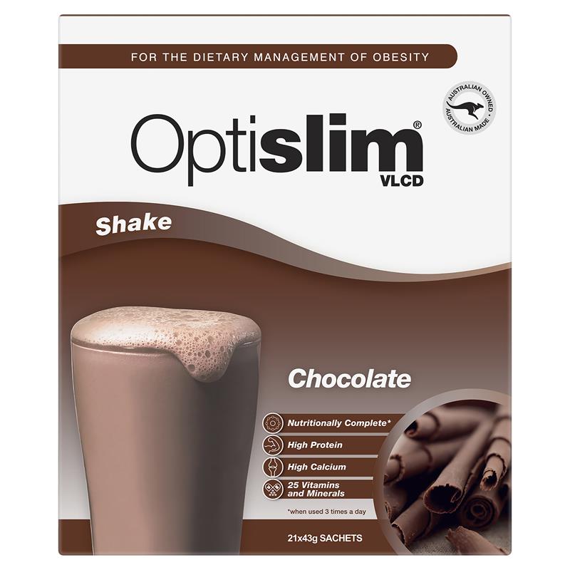 Thức Uống Giảm Cân Optislim VLCD Shake Vị Chocolate 21x43g Gói - Optislim VLCD Meal Replacement Shake Chocolate 21x43g Sachets