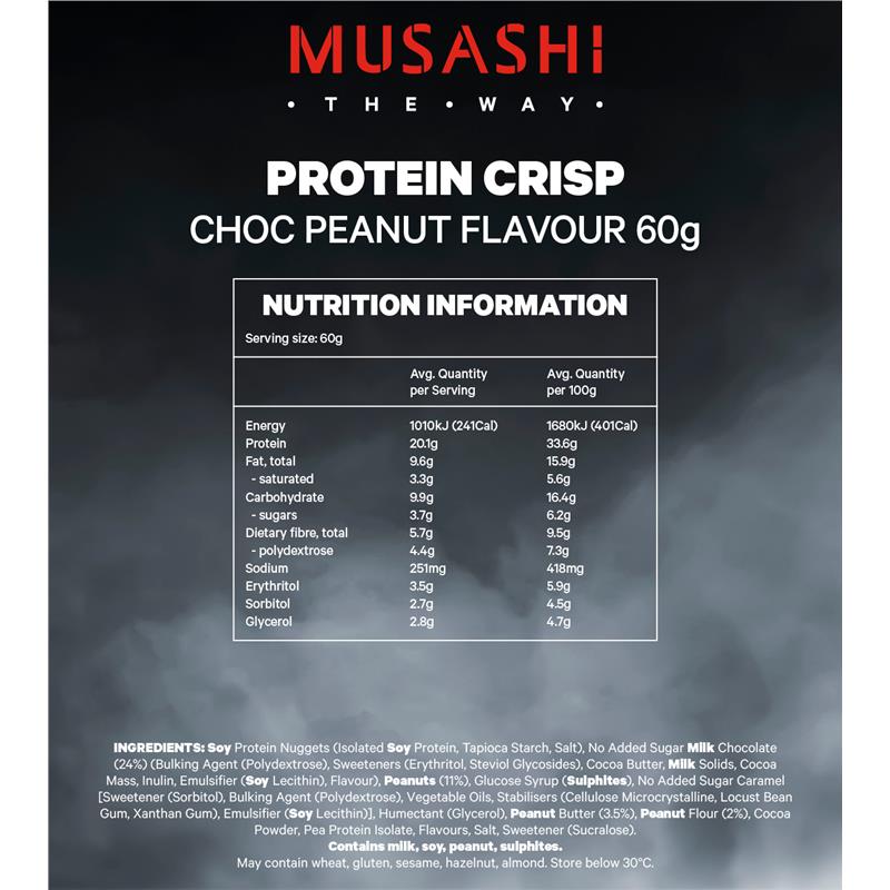 Thanh Sô Cô La Protein Giòn Musashi 60g - Musashi Protein Crisp White Choc Cookies & Cream/ Peanut/ Brownie/Mint 60g