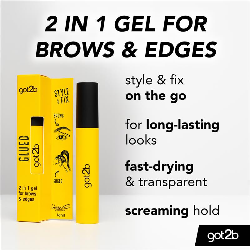 Got2b Gel Lông Mày & Mép Tóc - Got2b Glued 4 Brows & Edges - Tạo Dáng Cố Định Giữ Nếp Lông Mày