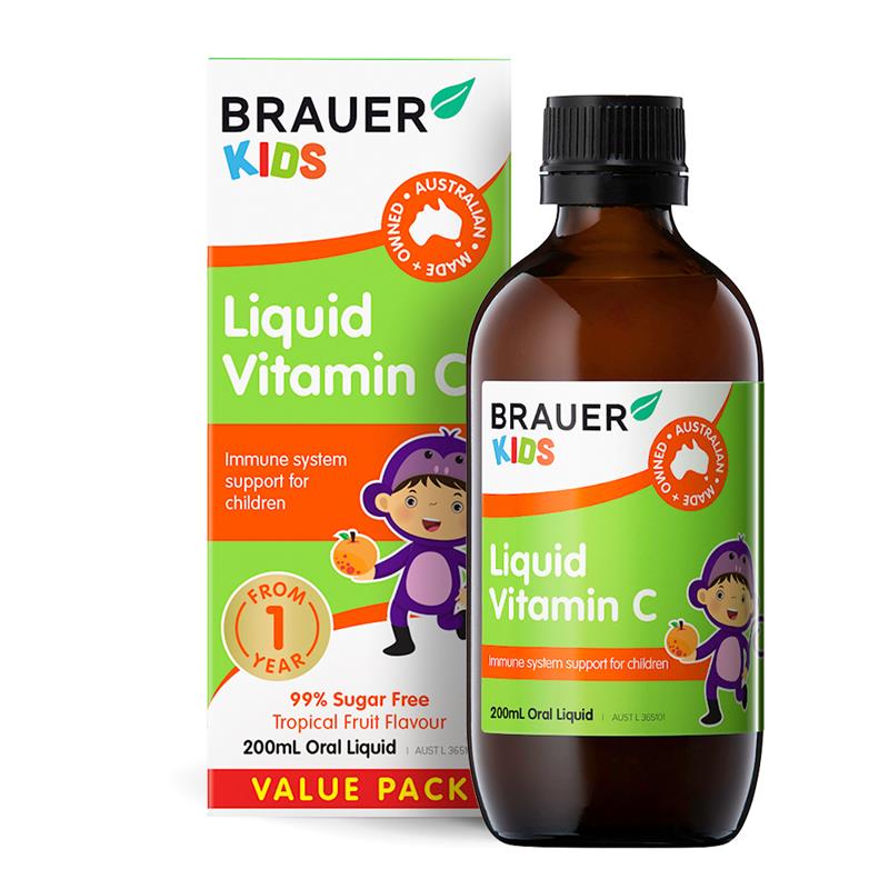 Thực Phẩm Bảo Vệ Brauer Kids Liquid Vitamin C 200ml