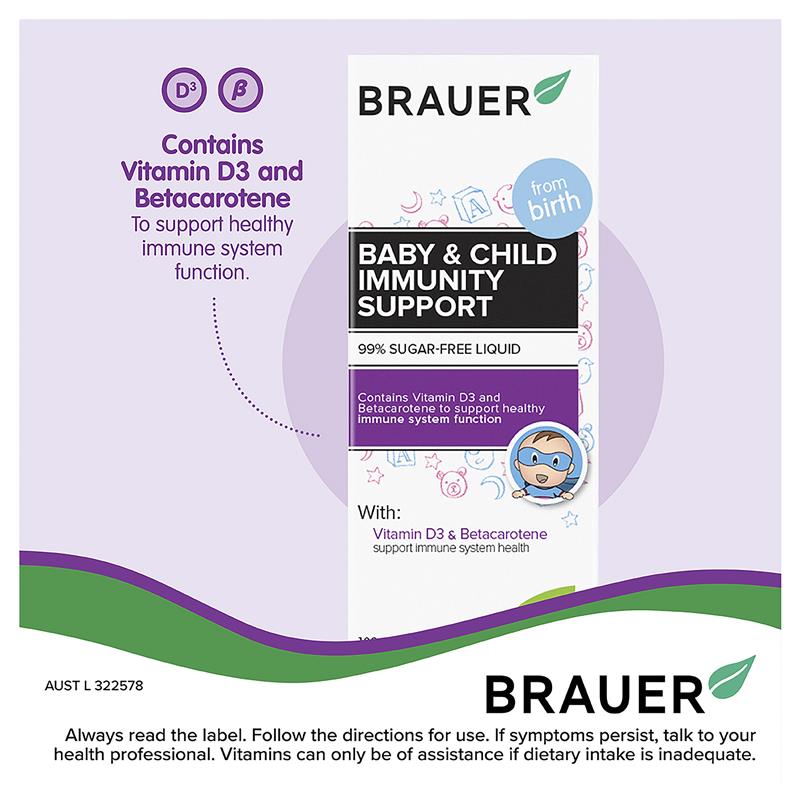 Siro tăng cường sức đề kháng cho bé Brauer Baby & Child Immunity Support 100ml