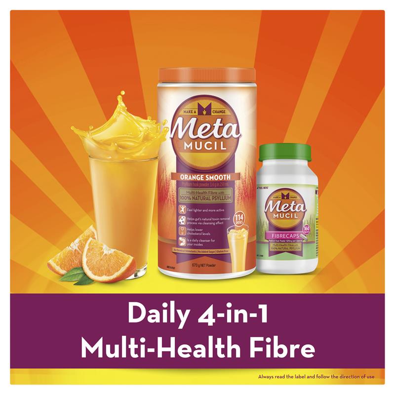 Viên Uống Bổ Sung Chất Xơ Metamucil Smooth Orange 72 liều 425g - Metamucil Fibre Supplement Smooth Orange 72 Dose 425g