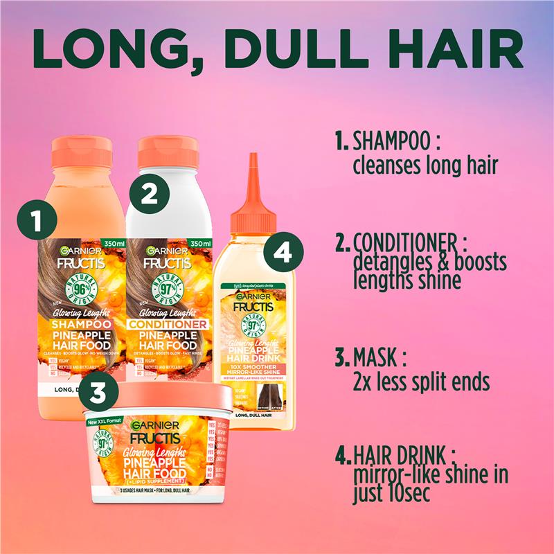 Nước Uống Chăm Sóc Tóc & Dưỡng Tóc Garnier Fructis Hương Dứa 200ml - Garnier Fructis Hair Drink Pineapple 200ml