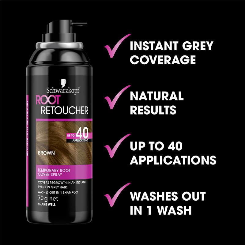 Xịt nhuộm tóc hữu cơ màu nâu tạm thời Schwarzkopf - Schwarzkopf Root Retoucher Brown Spray
