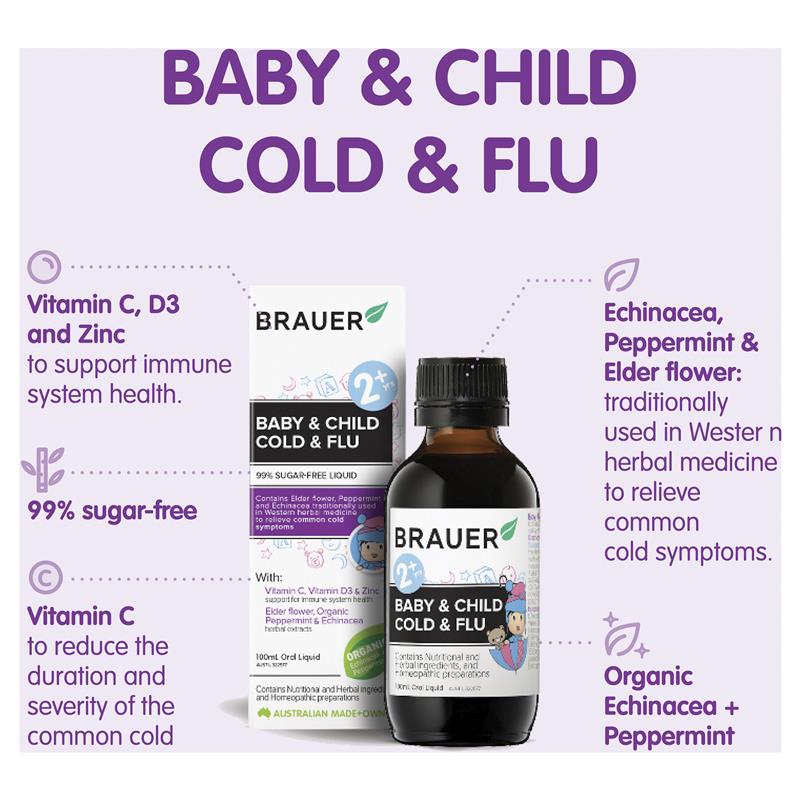 Siro Trị Cảm Cúm Cho Bé Brauer Baby & Child Cold & Flu 100ML