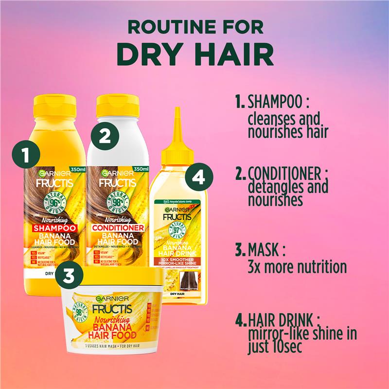 Chăm Sóc Tóc & Dưỡng Tóc Phù Hợp Tóc Khô Garnier Fructis Hương Chuối 200ml - Garnier Fructis Hair Drink Banana 200ml