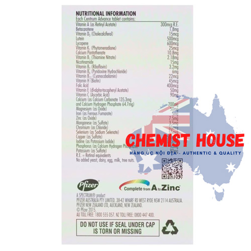 Centrum Advance - Vitamin Tổng Hợp cho người trưởng thành 100 viên