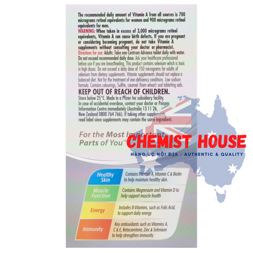 Centrum Advance - Vitamin Tổng Hợp cho người trưởng thành 100 viên