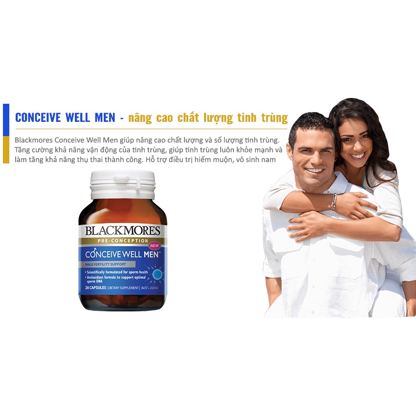 Viên uống tăng sinh lý tăng thụ thai cho Nam - Blackmores Conceive Well Men 28 Tablets