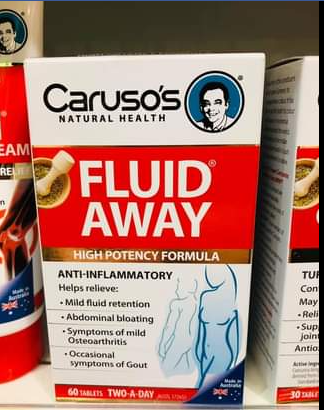 Viên uống hỗ trợ chức năng thận và gan Carusos Natural Health Fluid Away 60 Tablets