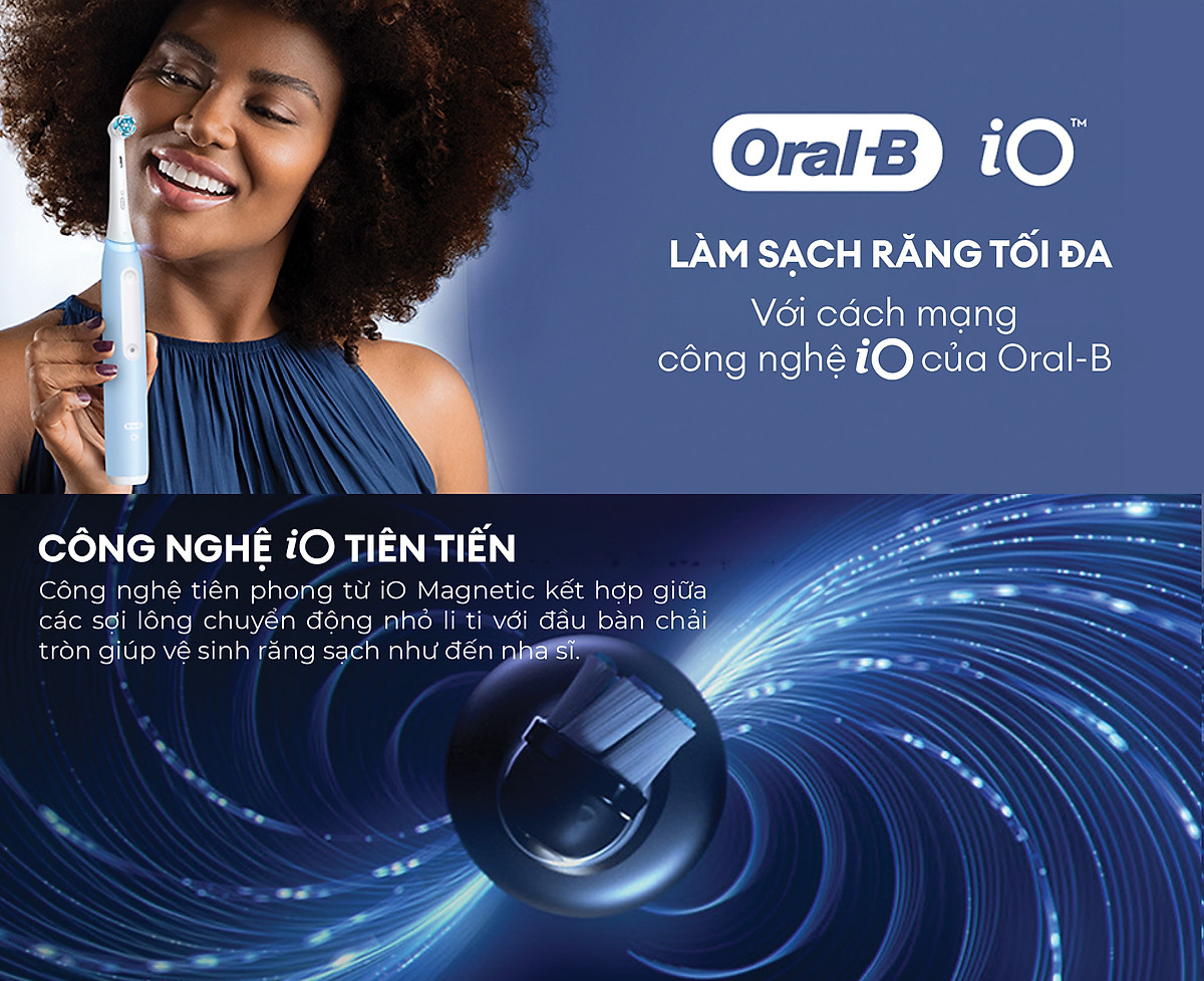 Bàn Chải Điện Oral-B iO Series 3 Màu Đen Chính Hãng - Oral B Power Toothbrush iO 3 Series Black