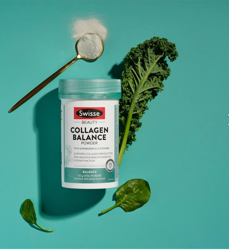 Swisse Beauty Collagen Balance 120g Powder - Collagen thủy phân đẹp da từ rau xanh