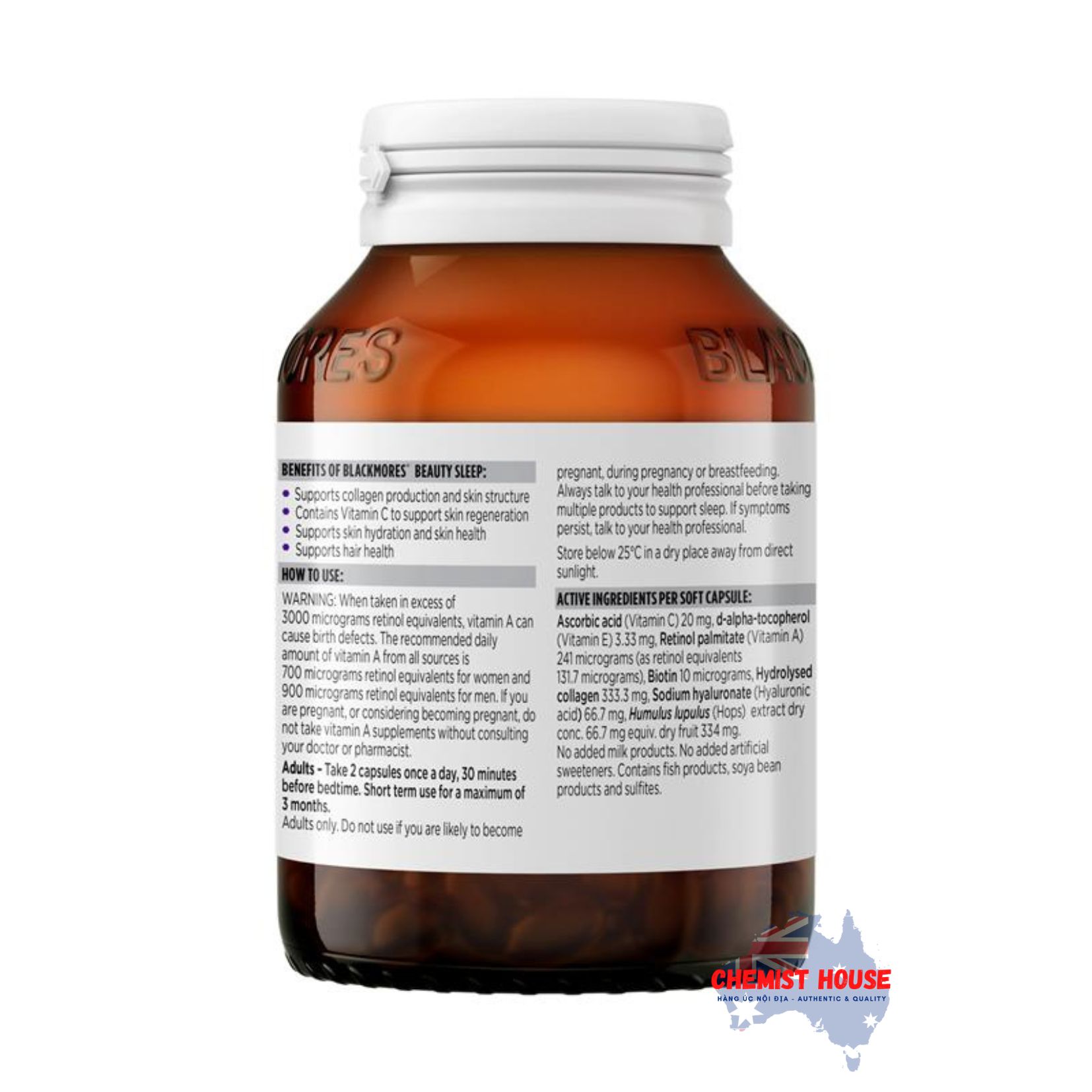 Viên Uống Hỗ Trợ Giấc Ngủ & Ngủ Sâu Blackmores 60 Viên