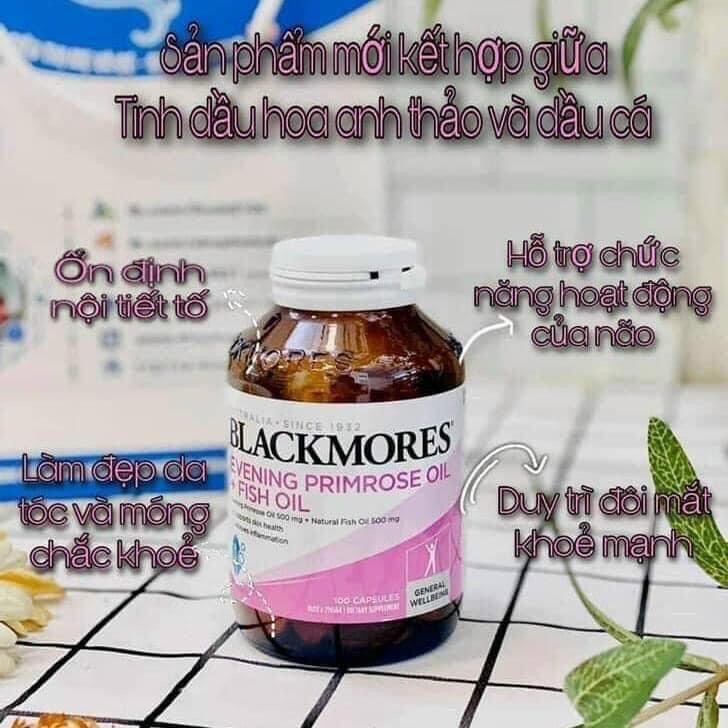 Tinh dầu hoa anh thảo+Dầu cá Úc -  Blackmores Evening Primrose Oil + Fish Oil 1000mg