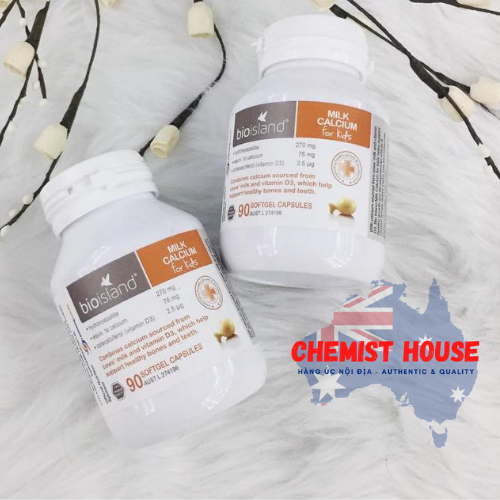 Bio Island Milk Calcium - Viên uống bổ sung canxi cho bé 90 viên