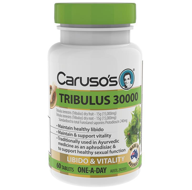 Viên uống hỗ trợ hệ thống sinh sản và tình dục ở nam và nữ Carusos Natural Health One a Day Tribulus 30000mg