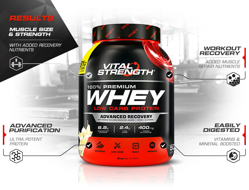 Bột Vital Strength Launch Whey Protein Tăng Trưởng & Phục Hồi Cơ Vị Vanilla/ Sô Cô La - Vital Strength Launch Whey Protein Vanilla/Chocolate