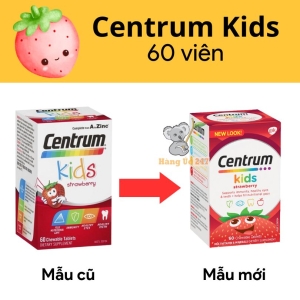 Viên nhai Vitamin cho trẻ em Centrum Kids Strawberry 60 chewable tablets