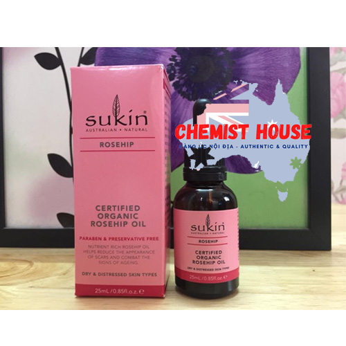 Sukin Certified Organic Rose Hip Oil - Dầu dưỡng tầm xuân 25ml