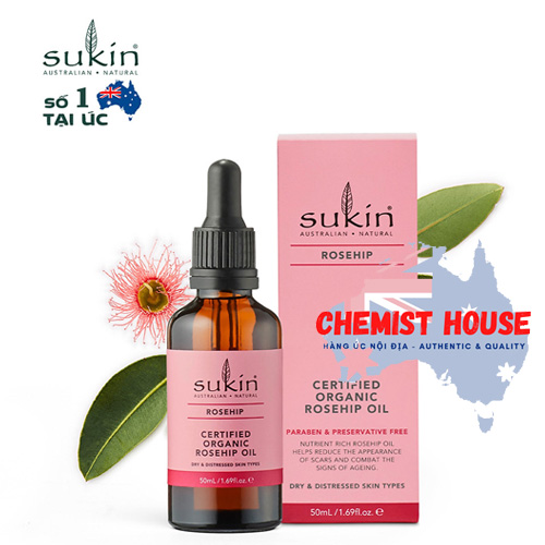 Sukin Certified Organic Rose Hip Oil - Dầu dưỡng tầm xuân 25ml
