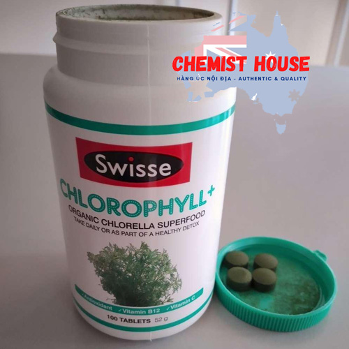 Swisse Chlorophyll+ - Viên Uống Diệp Lục Chiết Xuất Tảo Biển 100 viên