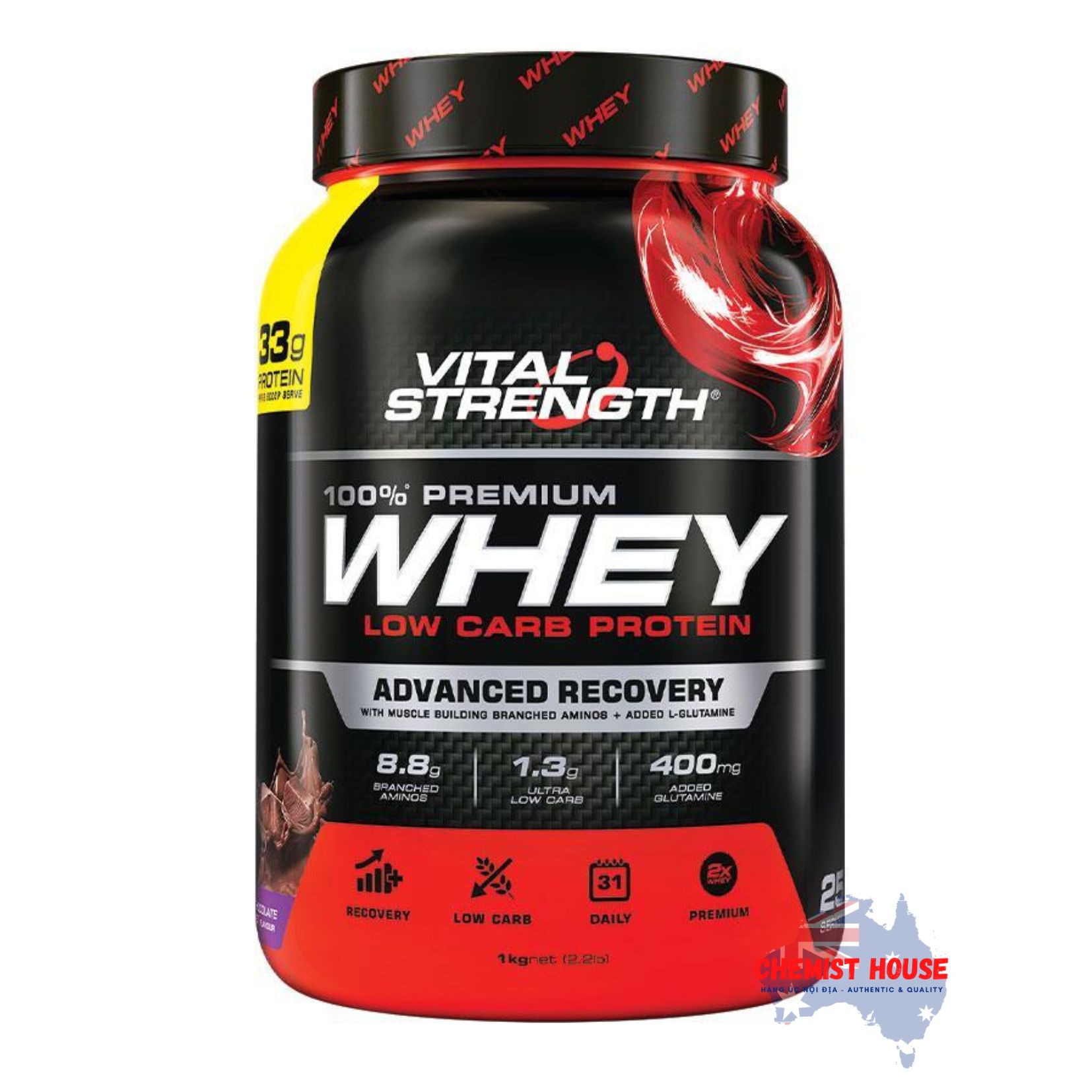 Bột Vital Strength Launch Whey Protein Tăng Trưởng & Phục Hồi Cơ Vị Vanilla/ Sô Cô La - Vital Strength Launch Whey Protein Vanilla/Chocolate