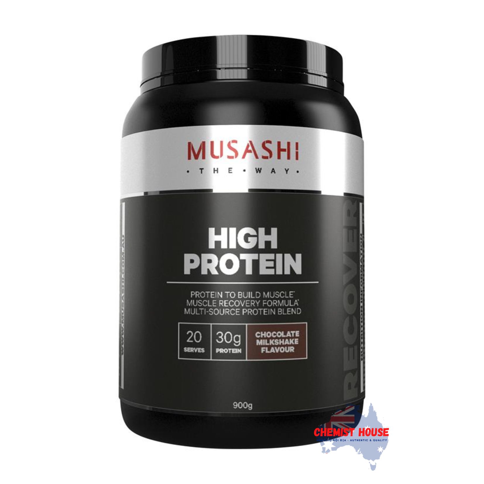 Bột Musashi High Protein Cao Musashi Phục Hồi Cơ & Tăng Cơ Vị Caramel Muối/Vanila/Chocolate - Musashi High Protein Salted Caramel/Vanila/Chocolate