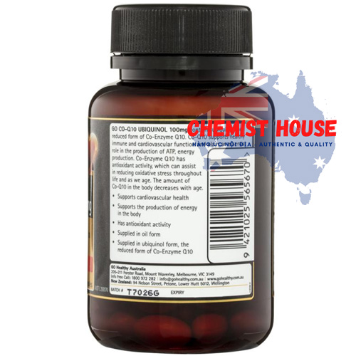 GO Healthy CoQ10 Ubiquinol 100mg - Viên uống hỗ trợ tim mạch 60 viên