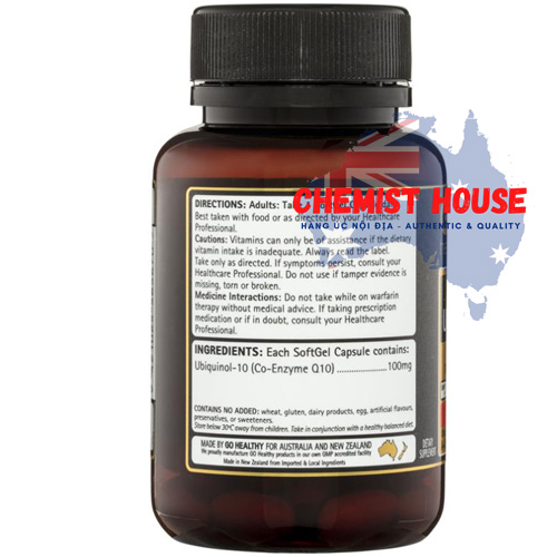 GO Healthy CoQ10 Ubiquinol 100mg - Viên uống hỗ trợ tim mạch 60 viên