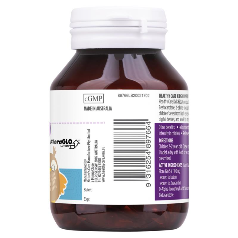 Kẹo Viên bổ mắt cho bé hàng nội địa Úc - Healthy Care Kids Computer Eyes 60 viên