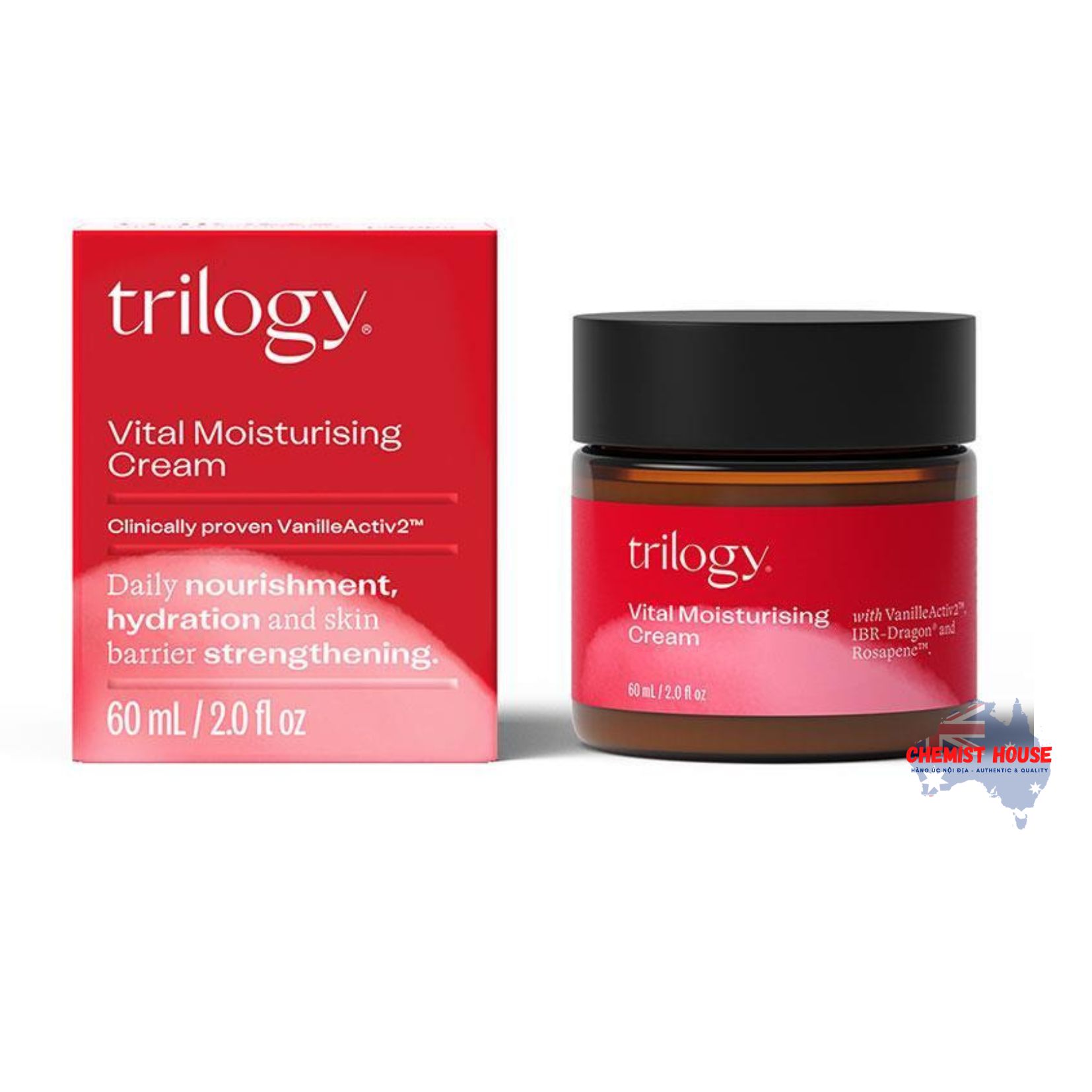 Kem Dưỡng Da Ban Ngày & Đêm Trilogy Rosapene 60ml - Trilogy Vital Moisturising Cream 60ml