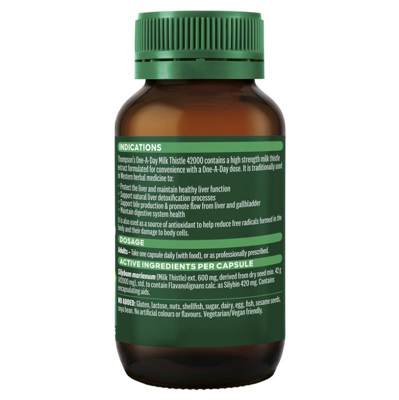 Viên Uống Hỗ Trợ Chức Năng Gan Thompson's One-A-Day Milk Thistle 42000mg