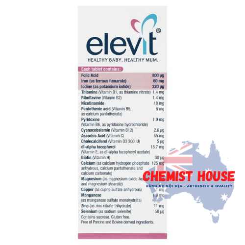 Elevit - Vitamin tổng hợp cho mẹ bầu 100 viên (100 ngày)