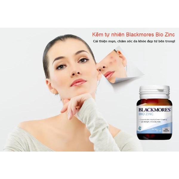 Viên uống bổ sung kẽm khỏe da - Blackmores Bio Zinc Hàng chuẩn nội địa Úc hàm lượng kẽm 125mg trở lên Date xa