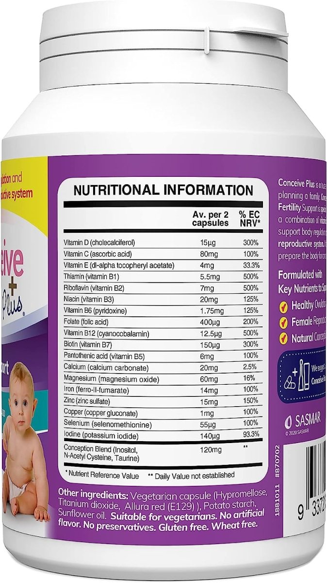 Conceive Plus Fertility Supplement For Women 60 Viên - Viên Uống Bổ Sung Tăng Cường Sinh Sản Tăng Thụ Thai Cho Nữ
