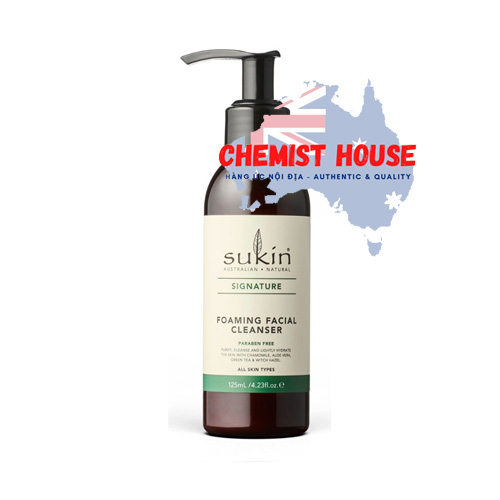Sukin Foaming Facial Cleanser Pump - Sữa rửa mặt tạo bọt 125ml