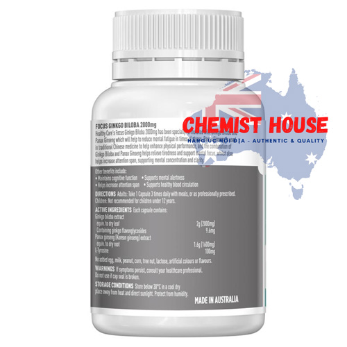 Healthy Care Focus Ginkgo Biloba 2000mg - Viên uống bổ não 90 viên