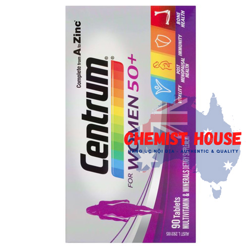 Centrum For Women 50+ 90 Tablets - Vitamin tổng hợp cho phụ nữ trên 50 tuổi 90 viên