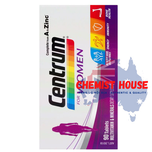 Centrum For Women 90 Tablets Exclusive Size - Vitamin Tổng Hợp cho Nữ 90 viên