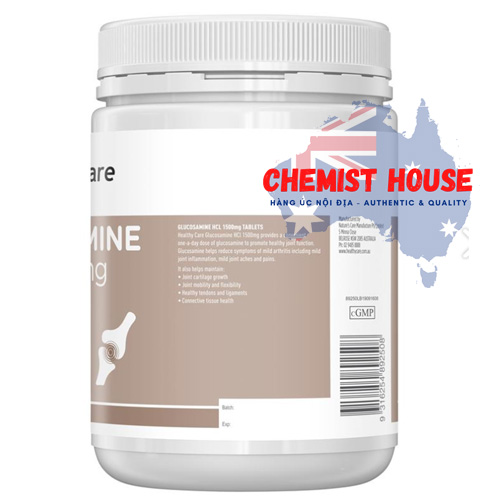 Healthy Care Glucosamine HCL 1500mg - Viên uống hỗ trợ xương khớp 400 viên