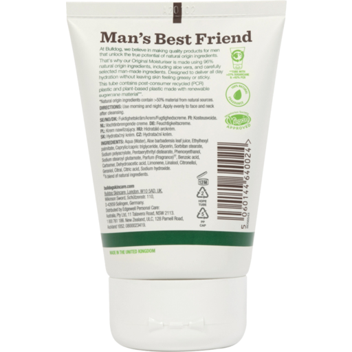 Kem dưỡng ẩm da mặt dành cho nam Bulldog Original Moisturiser 100ml