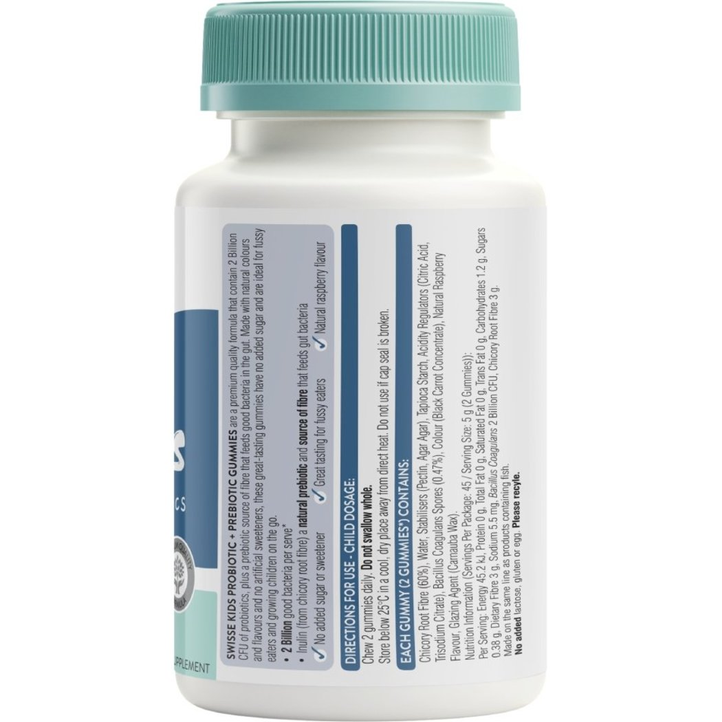 Viên Nhai Hỗ Trợ Đường Ruột Swisse Kids Probiotic & Prebiotic Gummies 45 Gói