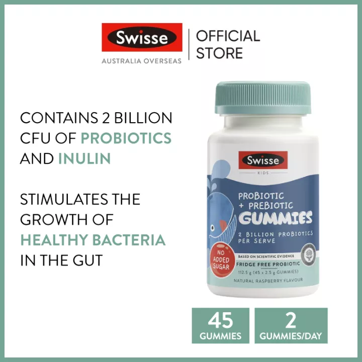 Viên Nhai Hỗ Trợ Đường Ruột Swisse Kids Probiotic & Prebiotic Gummies 45 Gói