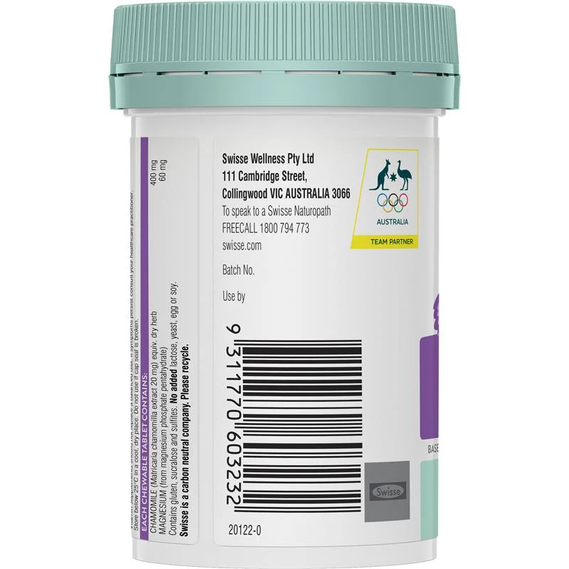 Viên Nhai Giúp Bé Ngủ Ngon ,Trẻ Em Từ 2 Tuổi Swisse Kids Rest & Restore 60 Viên